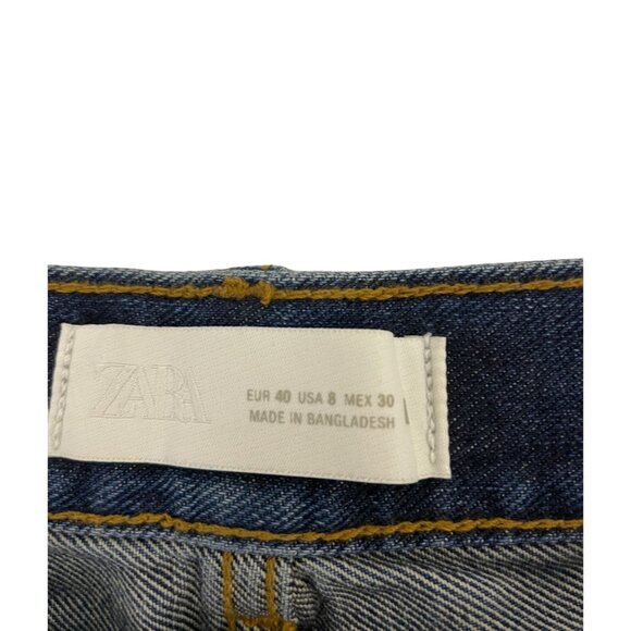 Zara Womens Jeans EU 40 US 8 Straight Leg Full Length Blue Denim 8228/030 NWT - Picture 6 of 11